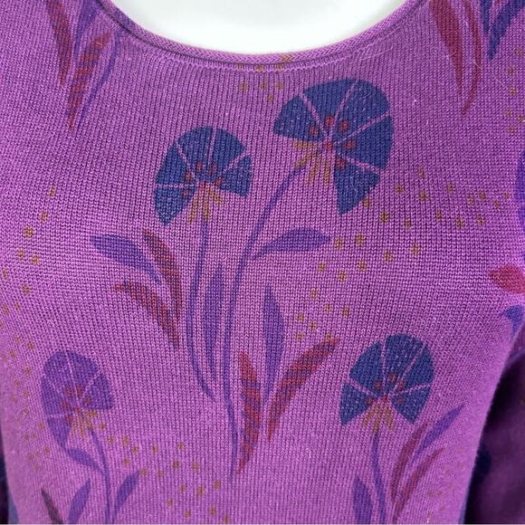 Gudrun Sjoden dress small purple long sleeve folk art Scandinavian comfy artsy - Picture 5 of 9